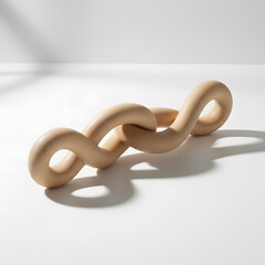 Elegantly Interconnected Wooden Shapes Symbolizing Business Collaboration & Strategy - Clean Minimalist Design for Seamless Integration & Strategic Planning