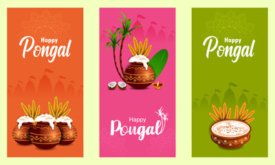 Happy Pongal holiday religious festival celebration background