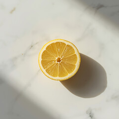 Fresh Lemon on Marble Surface