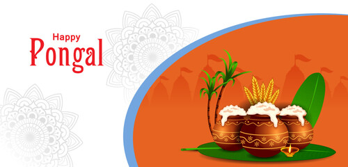 Happy Pongal holiday religious festival celebration background