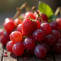 Vibrant Fruit Close Up with Fresh Water Droplets