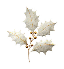 PNG Elegant holly leaves gold accents