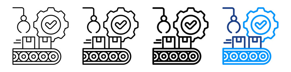 Obraz premium Manufacturing Execution System Icon Different Style Outline Collection Set.