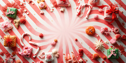 Candy Cane Lane Christmas celebration flat lay