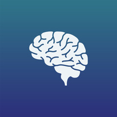 Brain icon flat vector illustration