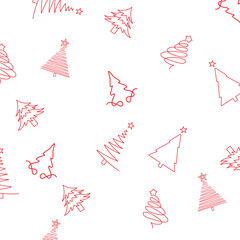  Collection of Line Art Christmas Trees for Holiday Designs