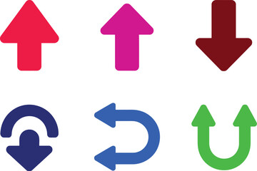 Illustration of six colorful arrows pointing in different ways
