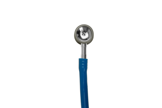 Stethoscope for patient exams, close-up, isolated on white, PNG