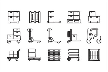 Material handling equipment symbols for warehouse operations