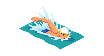 Competitive swimming athlete in action for sports design and athletic inspiration