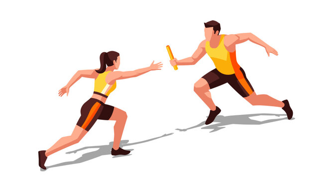 Dynamic relay race concept illustration for athletic events and sports promotions