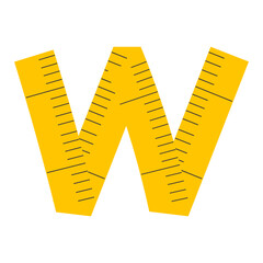 Measuring Tape Letter W Education Alphabet Icon Element