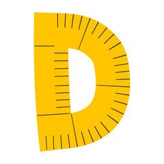 Measuring Tape Letter D Education Alphabet Icon Element
