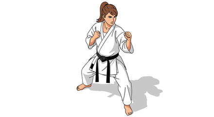 Martial arts training pose for karate enthusiasts and self defense classes