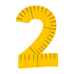 Measuring Tape Letter 2 Education Alphabet Icon Element