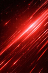 Sparkling, red light. Rays. Beams. Black background.