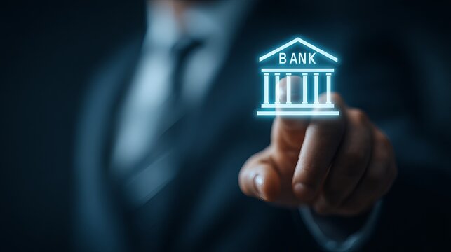 Secure online banking concept with modern interface and financial technology solutions for investment and digital banking access with trusted institutions