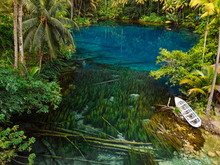 Paisu pok lake with crystal water. Destination in Indonesia