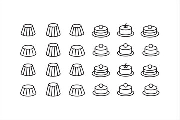 Line art sweet treat graphics for bakery and menu design