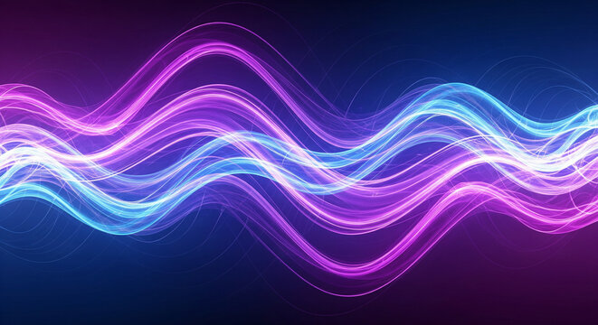 Dynamic neon light streaks flowing with energy in a vibrant pattern, perfect for modern tech design or futuristic concepts, a striking and visually stunning backdrop