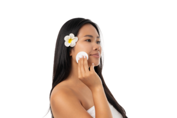 Daily spa and skincare enhance natural beauty, isolated, PNG