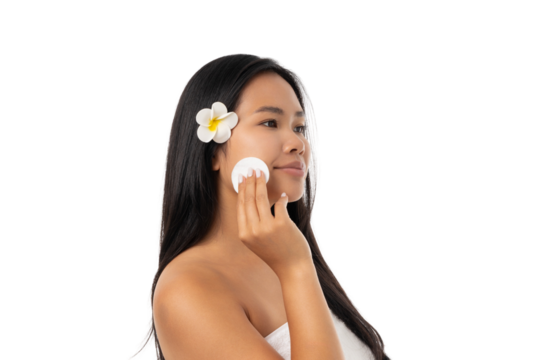 Daily spa and skincare enhance natural beauty, isolated, PNG