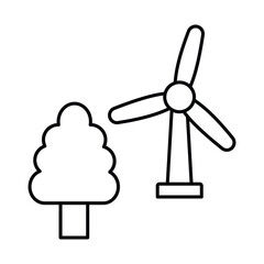 Wind Turbine Vector icon which can easily modify or edit