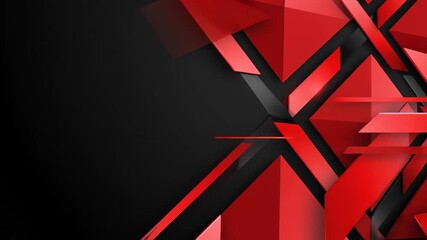 Abstract geometric pattern with red and black design creates striking visual motif for modern themes, perfect for illustrating ideas about progress, evolution, or latest trends in technology.