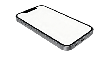 Modern smartphone with a sleek design displayed at an angle against a plain background