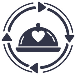 Loving Plated Meal Delivery Loop with Arrows Showcasing Restaurant Quality