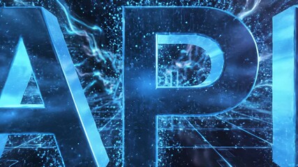Blue neon text radiates futuristic energy, showcasing high tech innovation and sleek design in this striking 4K abstract visual theme perfect for highlighting modern technology or cutting edge.
