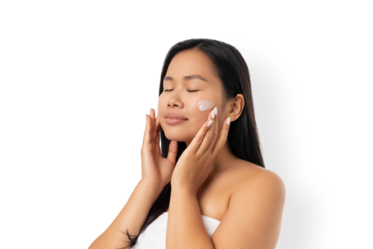 Spa and skin care session focused on moisturizing skin, isolated, PNG