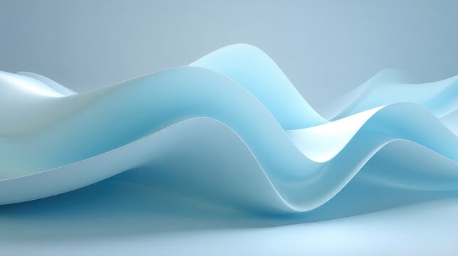 Dreamy blue abstract waves background for modern design projects, calming wallpaper with elegant curves, perfect for technology, healthcare, or spa related visuals, soothing and serene