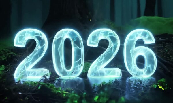 Presenting 2026 in a Intertwined roots and green moss cover the dark forest floor scenary