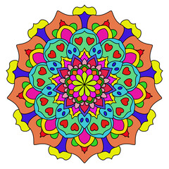 Vector Colored Mandala Round Colored Mandala Design 
