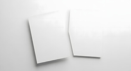 Blank white paper mockup template isolated on a clean white surface