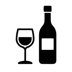 wine glass and bottle icon