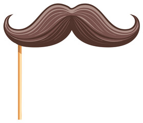 Whimsical Brown Handlebar Moustache Photo Prop for Parties and Fun