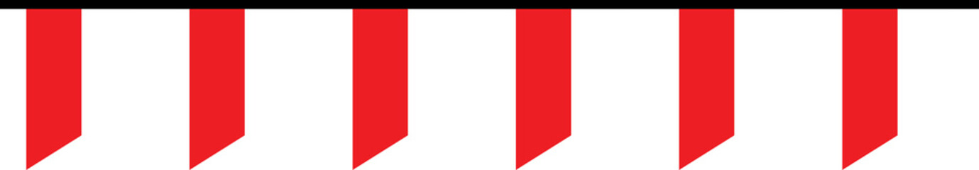 Seamless flag of Indonesia party bunting border. Flat design illustration.	