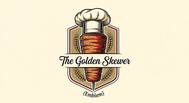 The Golden Skewer - A Culinary Emblem of Delicious Skewered Delights.