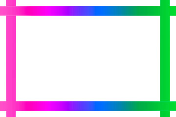 Modern vibrant spectrum border frame against a pure black backdrop for high