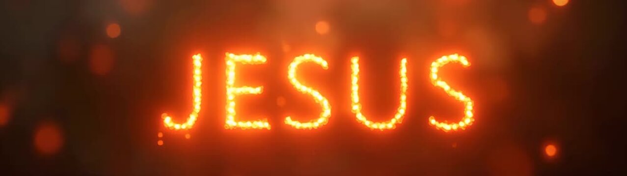 Jesus glowing on blurred warm colors background