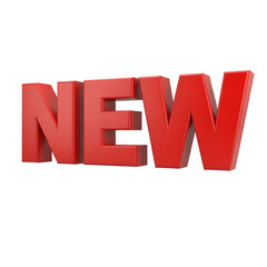Bold red 'NEW' lettering announces fresh products, services, and innovative ideas for businesses, marketing campaigns, and exciting promotions today