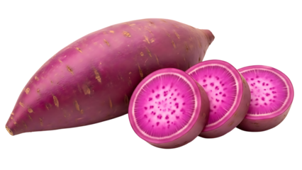 Purple Sweet Potato Whole and Sliced root vegetable