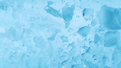 Super Slow Motion of Exploding Ice Shards , Close-up