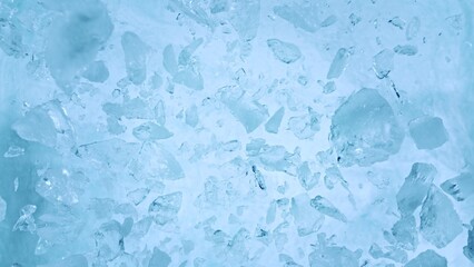 Super Slow Motion of Exploding Ice Shards , Close-up