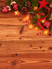 Christmas decoration on wood