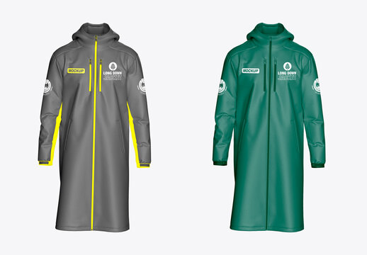 Long Down Jacket Mockup