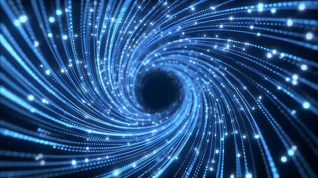 Experience the mesmerizing flow of data streams creating a stunning digital vortex, perfect for high tech visuals and futuristic content backgrounds
