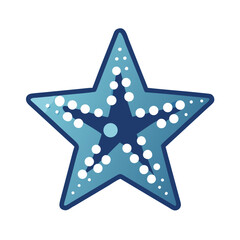 Blue star with light dot pattern illustration